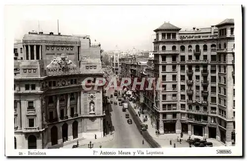 Cartes postales Barcelona P Antonio Maura Y Via Layetana