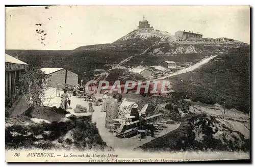 Ansichtskarte AK Auvergne Le sommet Du Puy De Dome Terrasse De l&#39Auberge Du Temple de Mercure et l&#39observat