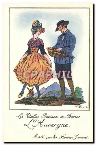 Cartes postales Les Vieilles Provinces De France L&#39Auvergne Publicite Farines Jammet Jean Droit