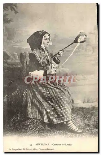 Cartes postales Auvergne Costume De Latour Folklore Femme