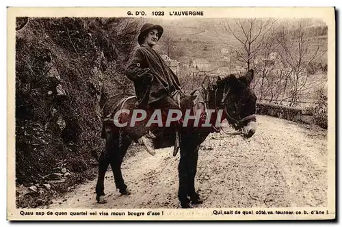 Cartes postales L&#39Auvergne Quau Sap De Quen Quartel Vel Vira Moun Bougre d&#39Ase Ane