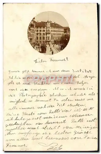 CARTE PHOTO St Gallier 1898 Tramway