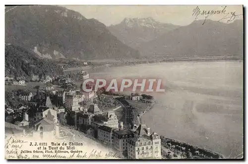 Cartes postales Baie de Chillon et la dent du Midi