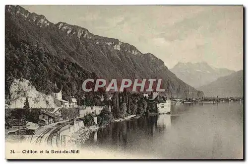Cartes postales Chillon et la dent Du Midi
