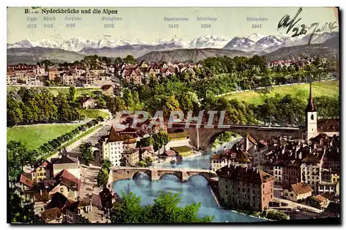 Cartes postales Berne Nydeckbrucke und die Alpen
