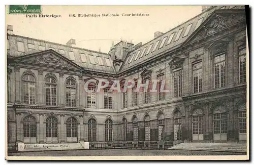 Cartes postales Paris Bibliotheque Nationale Cour interieure