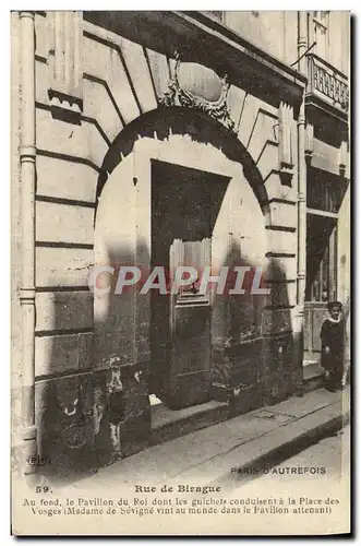 Cartes postales Paris D&#39Autrefois Rue de Birague Pavillon du roi