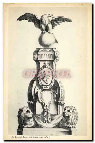 Cartes postales Fantaisie Decor antique Aigle Lion