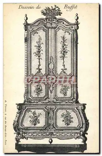 Ansichtskarte AK Fantaisie Decor antique Dessin de buffet