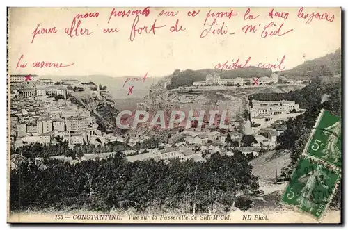 Cartes postales Constantine Vue Sur la Passerelle de Sidi M&#39Cid