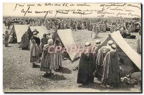 Cartes postales Scenes Types Sur un Marche Arabe