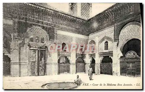 Cartes postales Fez Cour de la Medersa Bou Anania