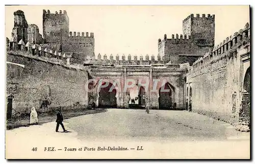 Cartes postales Fez Tours et Porte Bab Dekakene