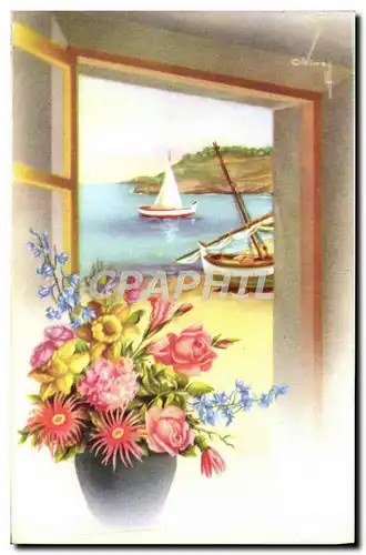 Cartes postales Fantaisie Fleurs