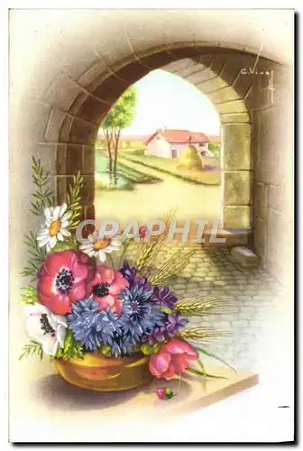 Cartes postales Fantaisie Fleurs