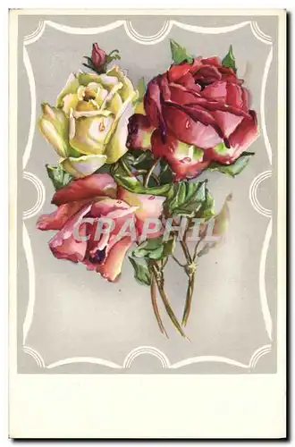 Cartes postales Fantaisie Fleurs