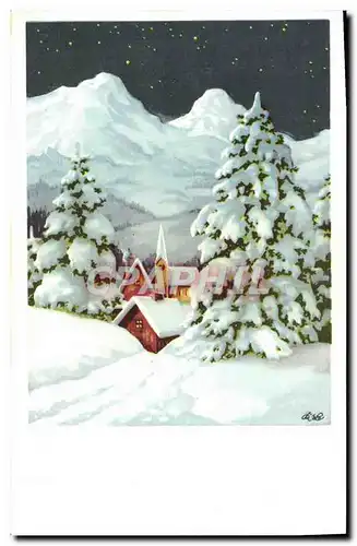 Cartes postales Fantaisie Village sous la neige