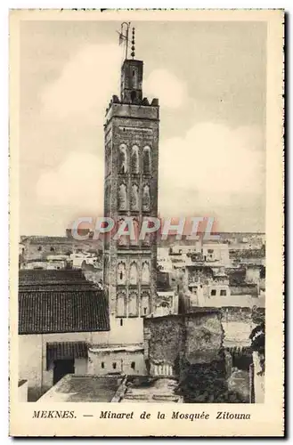 Ansichtskarte AK Meknes Minaret de la Mosquee Zitouna