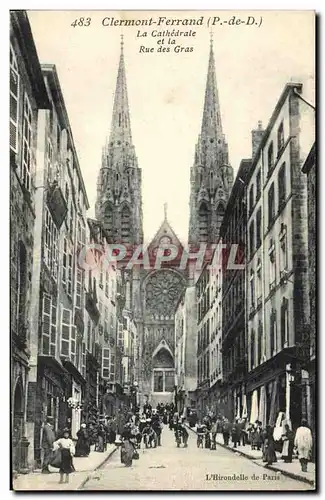 Cartes postales Clermont Ferrand La cathedrale Rue des Gras