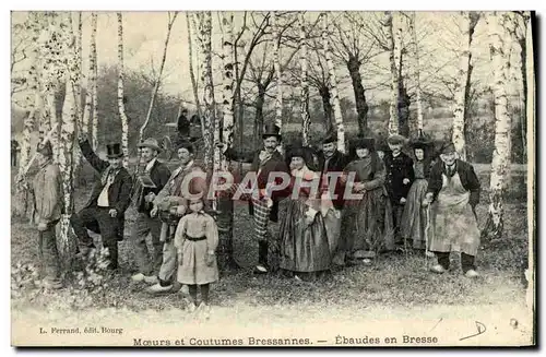 Cartes postales Moeurs Et Coutumes Bressannes Ebaudes En Bresse Folklore Accordeon