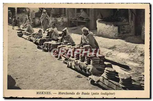 Cartes postales Meknes Marchands De Basia pain indigene