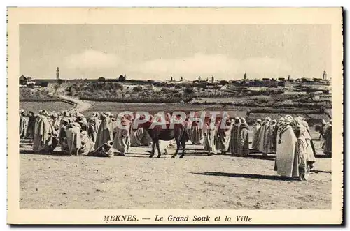 Cartes postales Meknes Le Grand Souk Et La Ville Chevaux