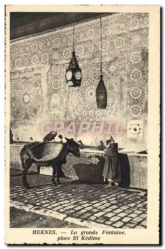 Cartes postales Meknes La Grande Fontaine Place El Kedime