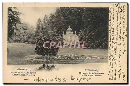 Ansichtskarte AK Strasbourg Un Coin De l&#39Orangerie Le Kiosque Oriental