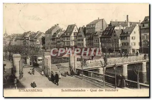 Ansichtskarte AK Strassburg Quai Des Bateliers
