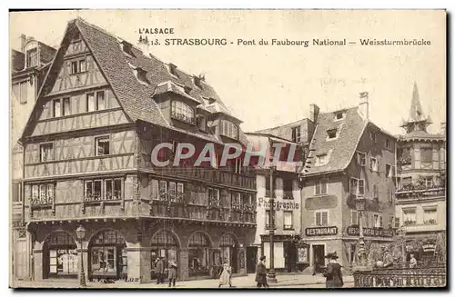 Ansichtskarte AK L&#39Alsace Strasbourg Pont Du Faubourg National Weissturmbrucke