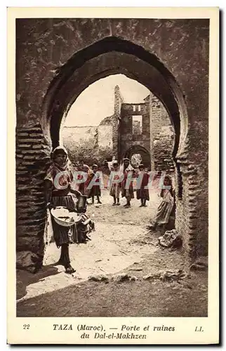 Cartes postales Taza Porte Et Ruines Du Dal El Makhzen Enfants