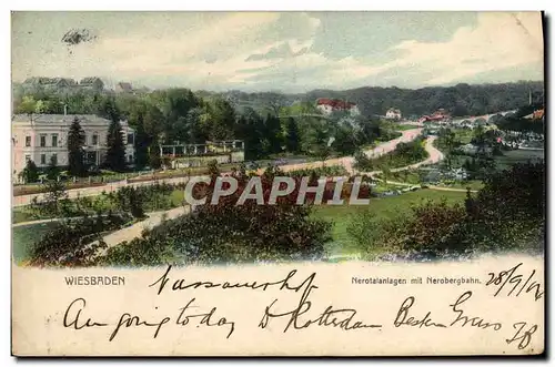 Cartes postales Wiesbaden Nerotalanlagen Mit Nerobergbahn