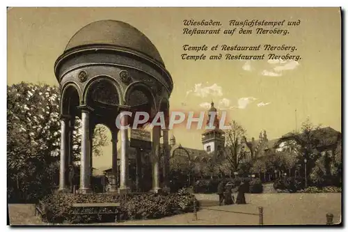 Cartes postales Wiesbaden Ausfichtstempet Und Restaurant Auf Dem Neroberg