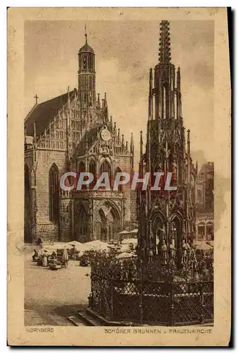 Ansichtskarte AK Nurnberg Schoner Brunnen u Frauenkirche