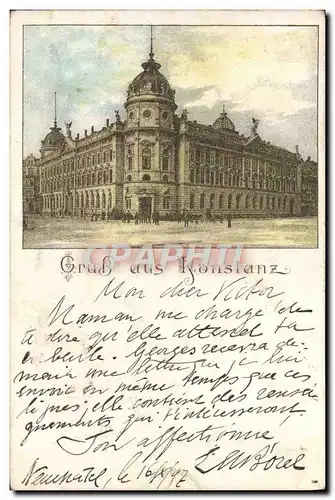 Cartes postales Gruss Aus Konstanz Carte 1897