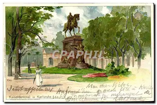 Ansichtskarte AK Kaiserdenkmal In Karlsruhe Carte 1897