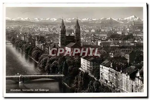 Cartes postales Munchen Isarpartie Mit Gebirge
