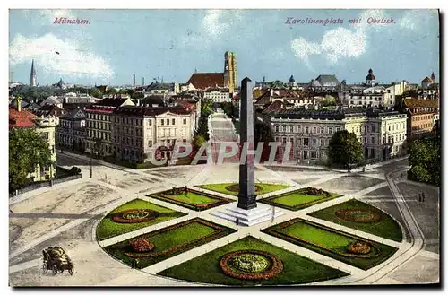 Cartes postales Munchen Karolinenplats Mit Obelisk