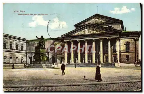 Cartes postales Munchen Max Josef Platz Mit Hoftheater