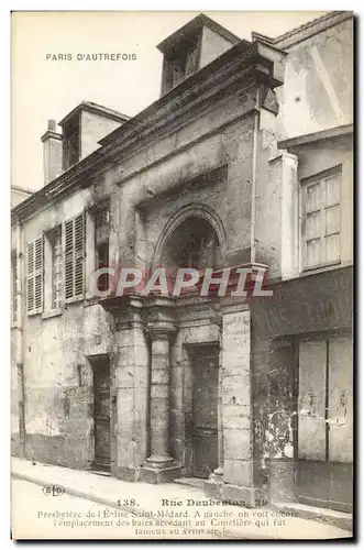 Cartes postales Paris d'Autrefois Rue Daubenton Presbytere De l'Eglise Saint Medard
