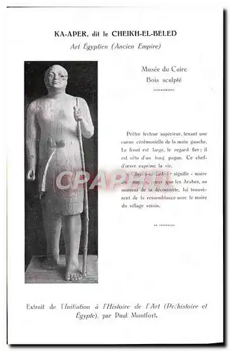 Cartes postales Ka Aper Dit Le Cheikh El Beled Art Egyptien Musee Du Caire Bois Sculpte Egypte