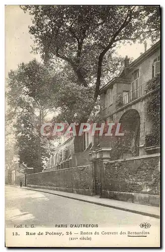 Ansichtskarte AK Paris D&#39Autrefois Rue De Poissy Restes Du Couvent Des Bernardins