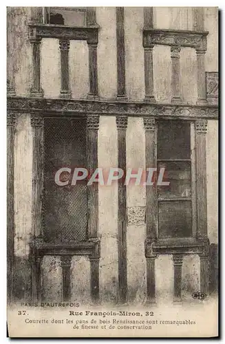 Cartes postales Paris D&#39Autrefois Rue Francois Miron Courette Dont Les Pans De Bois Renaissance Sont Remarqua