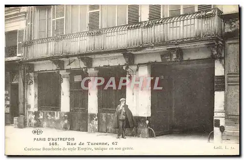 Ansichtskarte AK Paris d&#39Autrefois Rue De Turenne Curieuse Boucherie De Style Empire unique En Son Genre