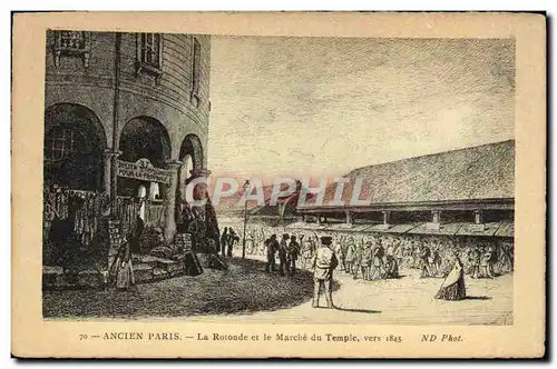 Cartes postales Ancien Paris La Rotonde Et Le Marche Du Temple Vers 1845