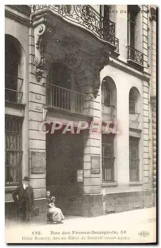 Cartes postales Paris Rue des Francs Bourgeois Hotel Romery devenu Hotel de Breteuil