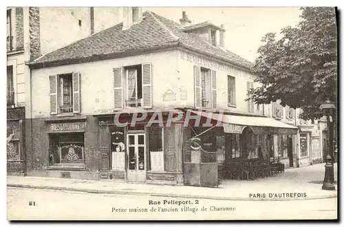 Ansichtskarte AK Paris D&#39Autrefois Rue Pelleport Petite maison de l&#39ancien village de Charonne Restaurant