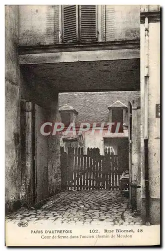 Cartes postales Paris D&#39Autrefois Rue Blomet Cour de ferme dans l&#39ancien chemin de Meudon