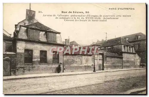 Cartes postales Paris D&#39Autrefois Rue de Sevres Couvent des soeurs de Saint Andre