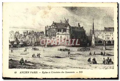 Cartes postales Paris Ancien Eglise et Cimetiere des Innocents